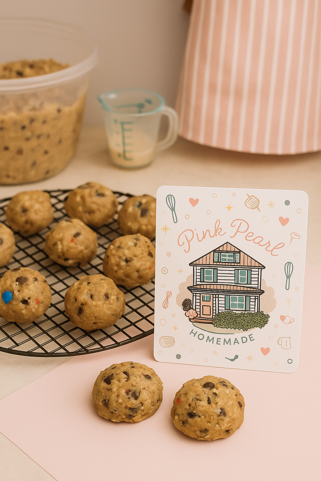 A cozy kitchen counter with baking ingredients, measuring cups, and utensils ready for baking. Lynchburg, VA